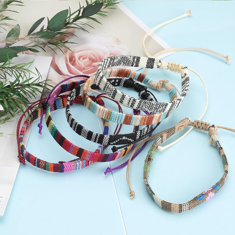 Mannikesi Beach Bracelet Set for Men and Women, Surfer Men Bracelet, Braided Boho Summer Bracelets Adjustable Men's Bracelet Handmade Women Bracelet String Rope Ankle Bracelets Birthday Gift - Image 5